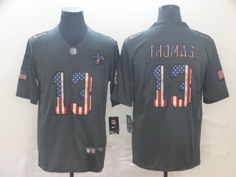 Men New Orleans Saints #13 Thomas Carbon Black Retro USA flag Nike NFL Jerseys->arizona cardinals->NFL Jersey